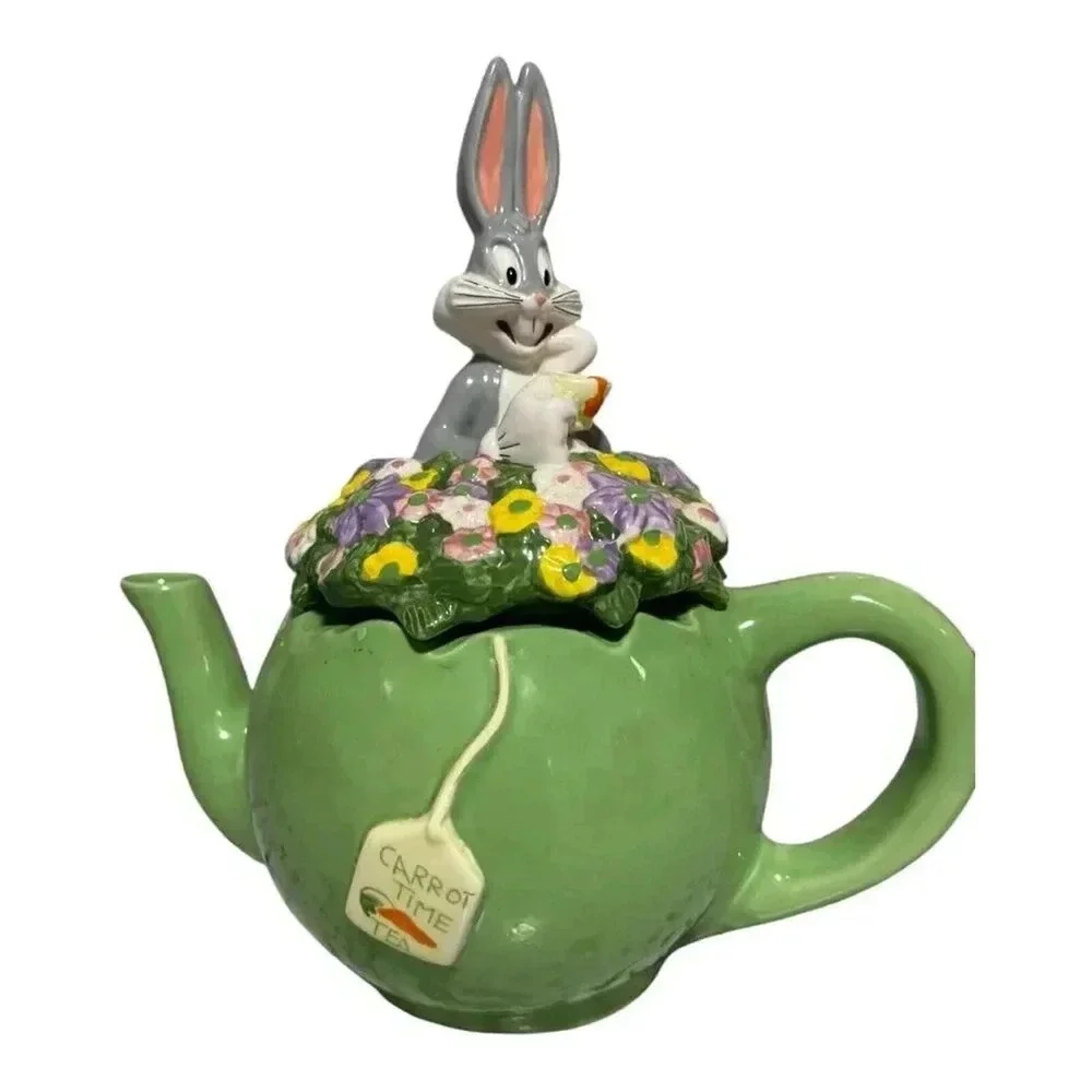 Bugs Bunny Teapot with Floral Lid – Warner Bros Looney Tunes Collectible‎